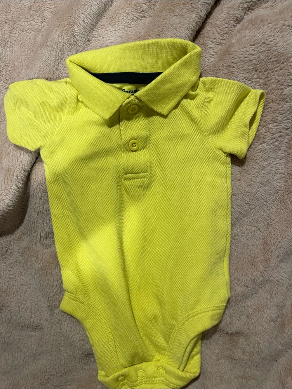 Garanimals Bright Yellow Polo One-Piece Bodysuit
